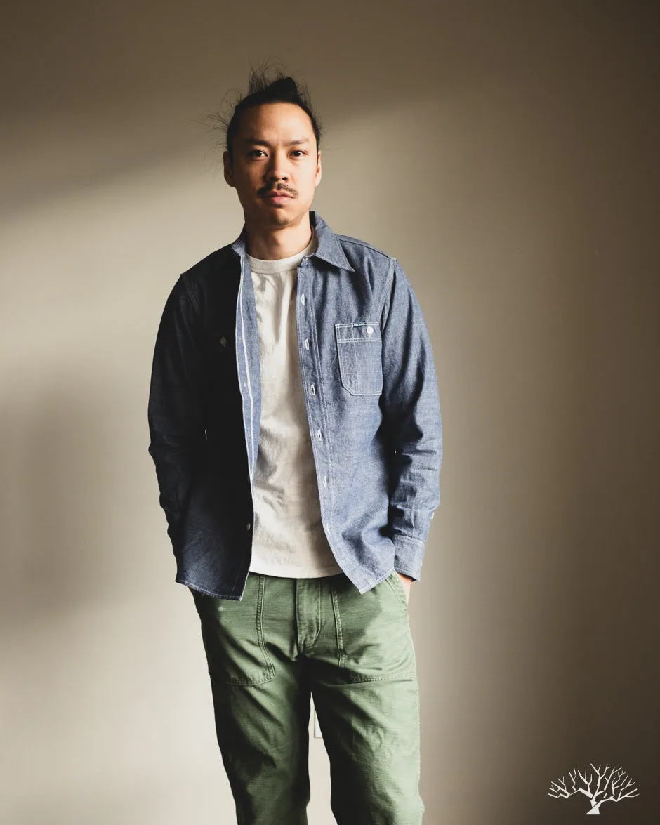 IHSH-21-BLU - 10oz Selvedge Chambray Work Shirt - Blue