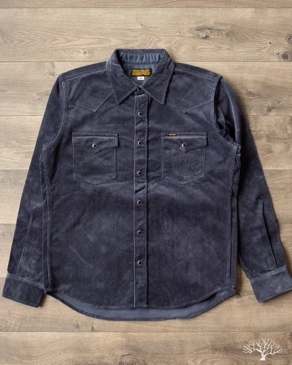 IHSH-398-NAV - 11oz Corduroy Western Shirt - Navy