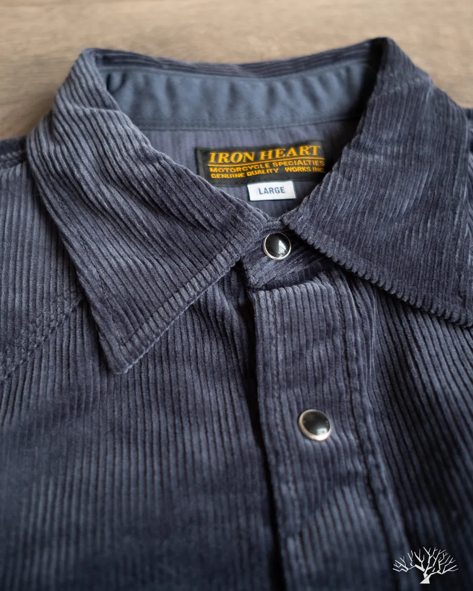 IHSH-398-NAV - 11oz Corduroy Western Shirt - Navy