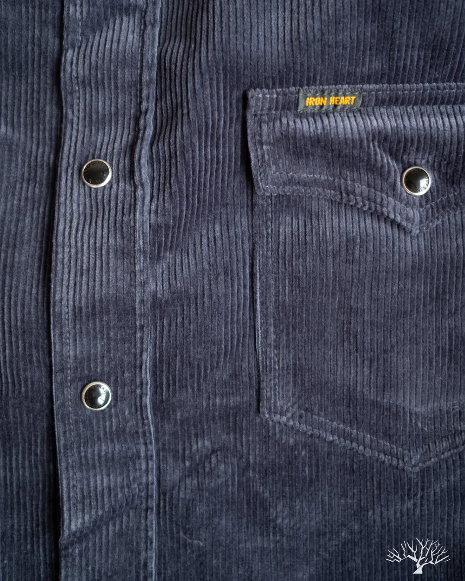 IHSH-398-NAV - 11oz Corduroy Western Shirt - Navy
