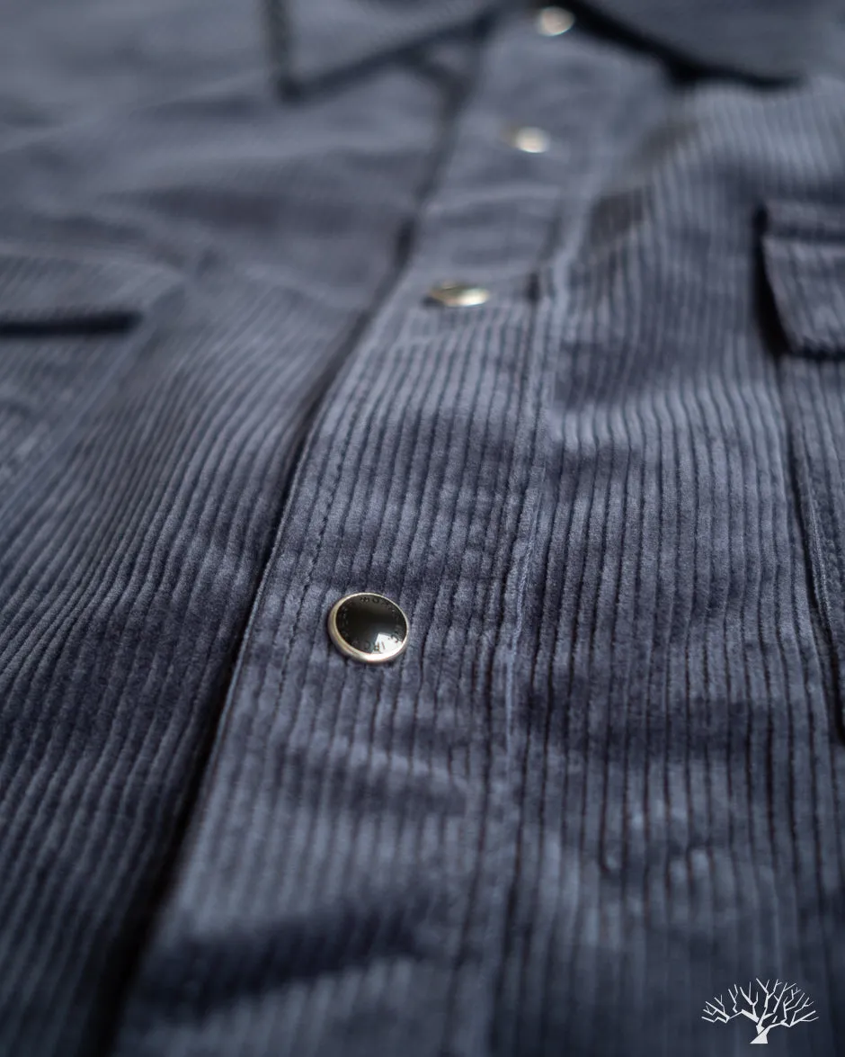 IHSH-398-NAV - 11oz Corduroy Western Shirt - Navy