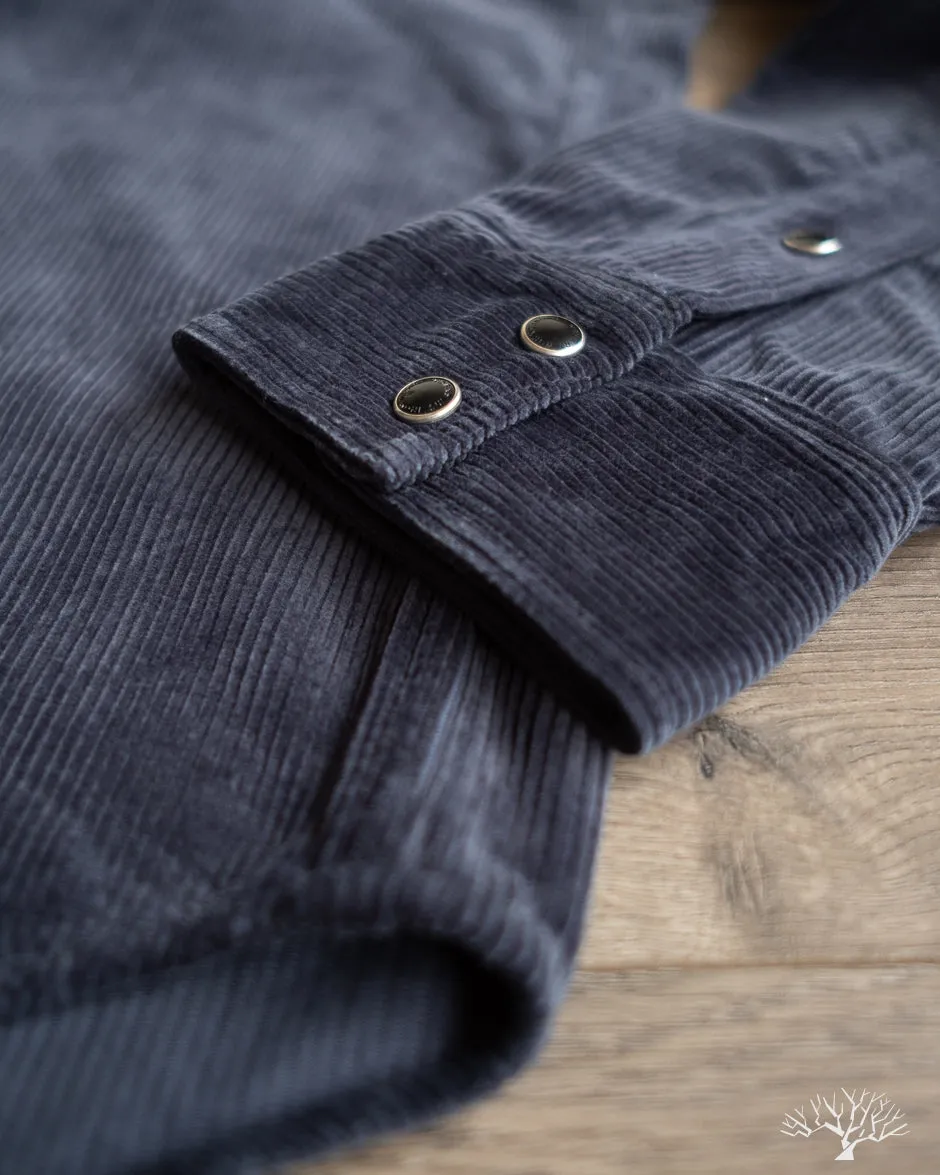 IHSH-398-NAV - 11oz Corduroy Western Shirt - Navy