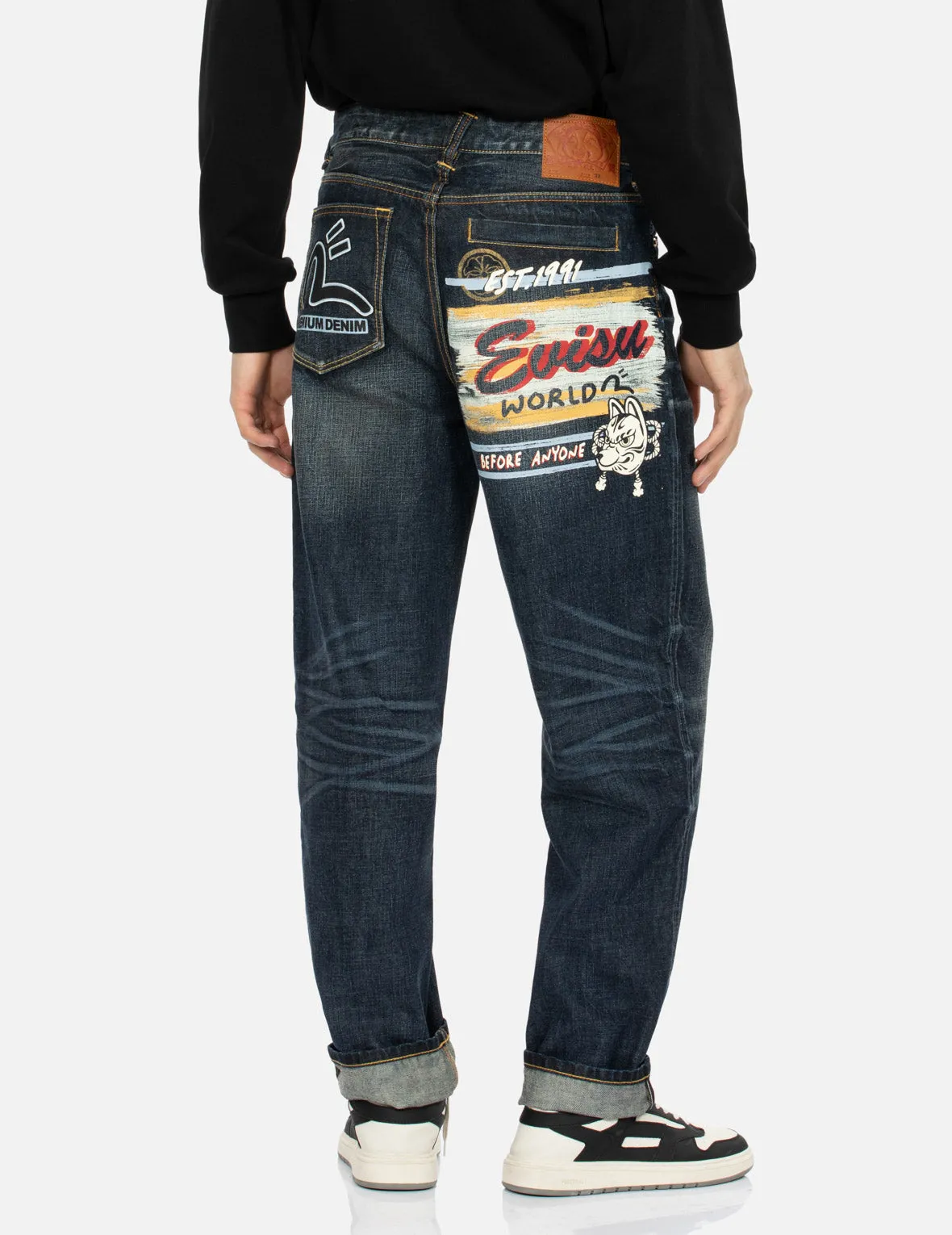 Inari Mask Print Relax Fit Denim Jeans