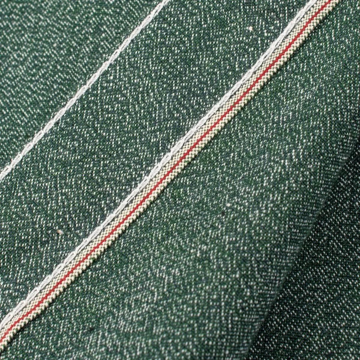 Iron Heart IH-290 Moc Twist Selvedge Chambray Work Shirt Green Salt and Jalapeno