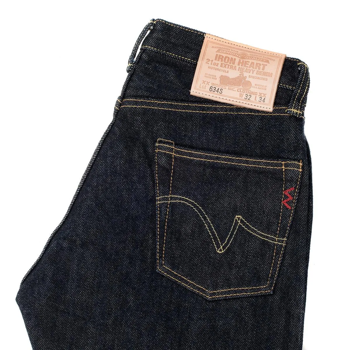 Iron Heart IH-634S 21oz Selvedge Denim Straight Cut Jeans - Indigo