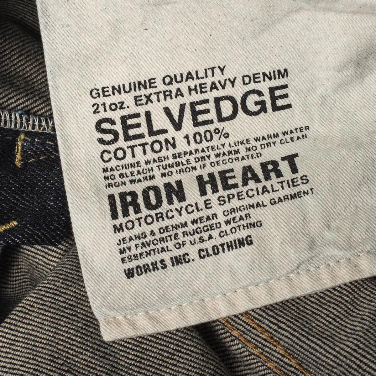 Iron Heart IH-634S 21oz Selvedge Denim Straight Cut Jeans - Indigo