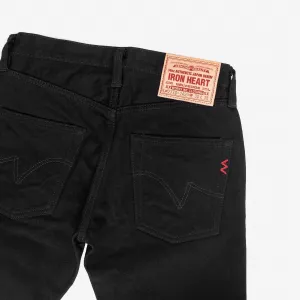 Iron Heart IH-777S-142bb 14oz Selvedge Denim Slim Tapered Cut Jeans - Black/Black