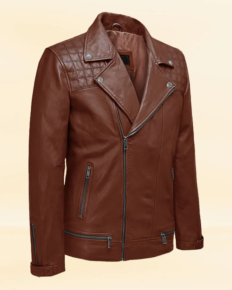 Ironwood Tan Biker Premium Pricy Leather Jacket