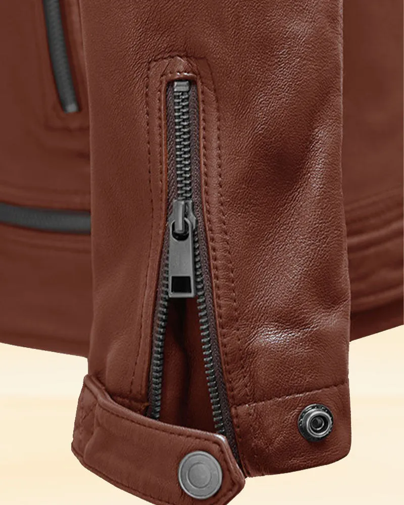 Ironwood Tan Biker Premium Pricy Leather Jacket