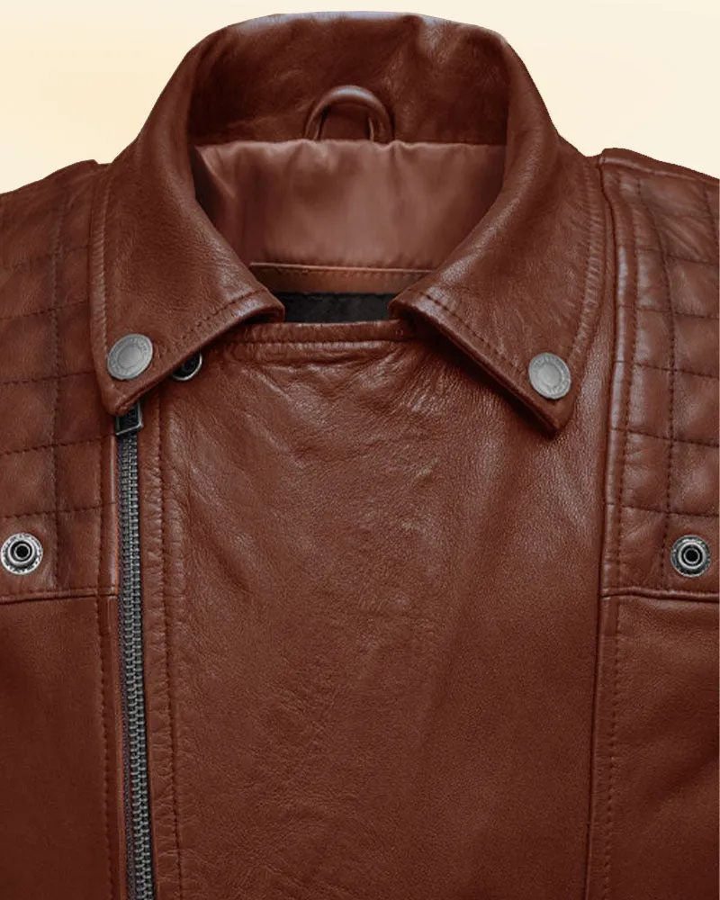 Ironwood Tan Biker Premium Pricy Leather Jacket