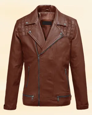 Ironwood Tan Biker Premium Pricy Leather Jacket