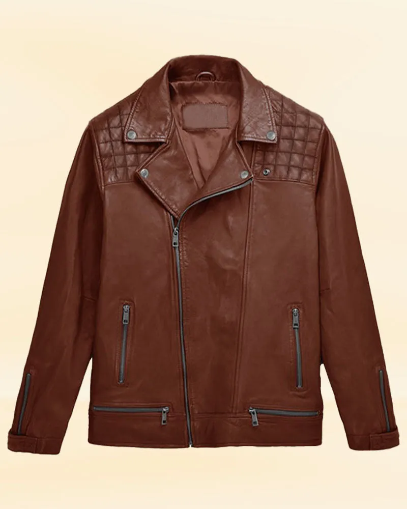 Ironwood Tan Biker Premium Pricy Leather Jacket