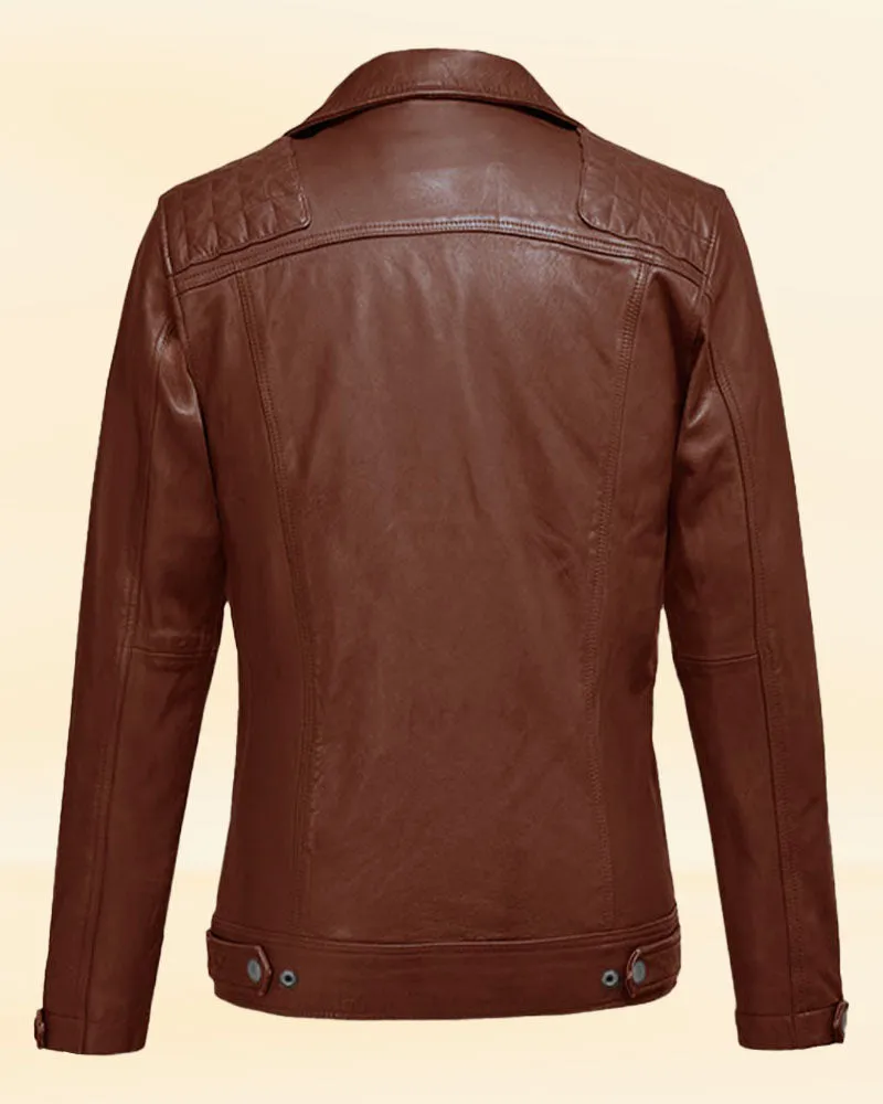 Ironwood Tan Biker Premium Pricy Leather Jacket