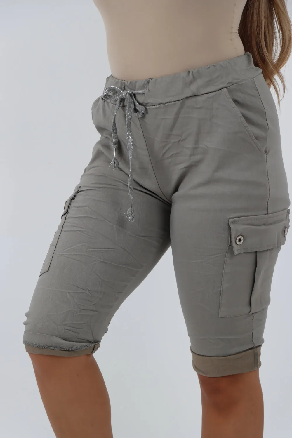 Italian Cargo Pockets Drawstring Magic Shorts