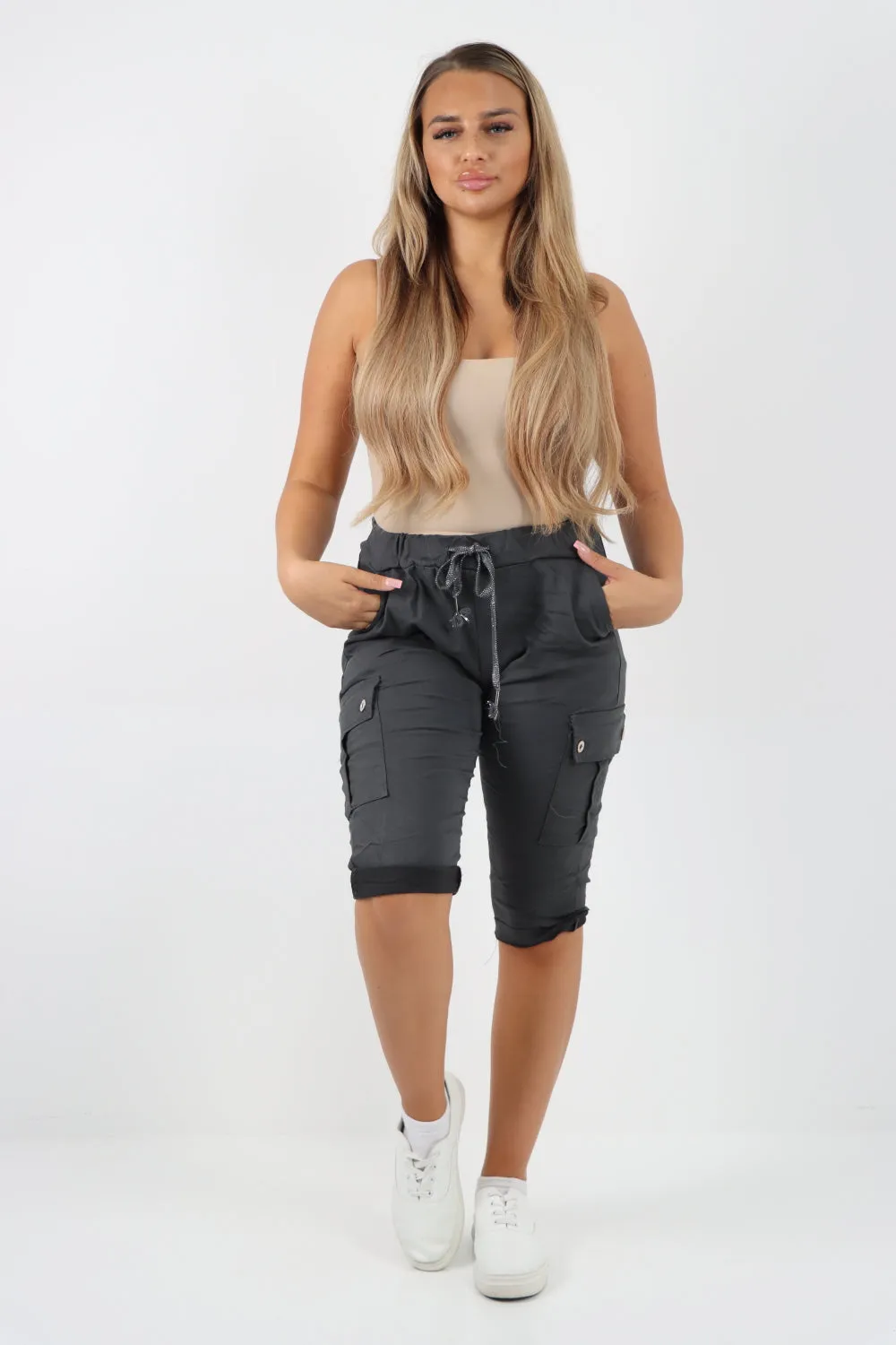 Italian Cargo Pockets Drawstring Magic Shorts
