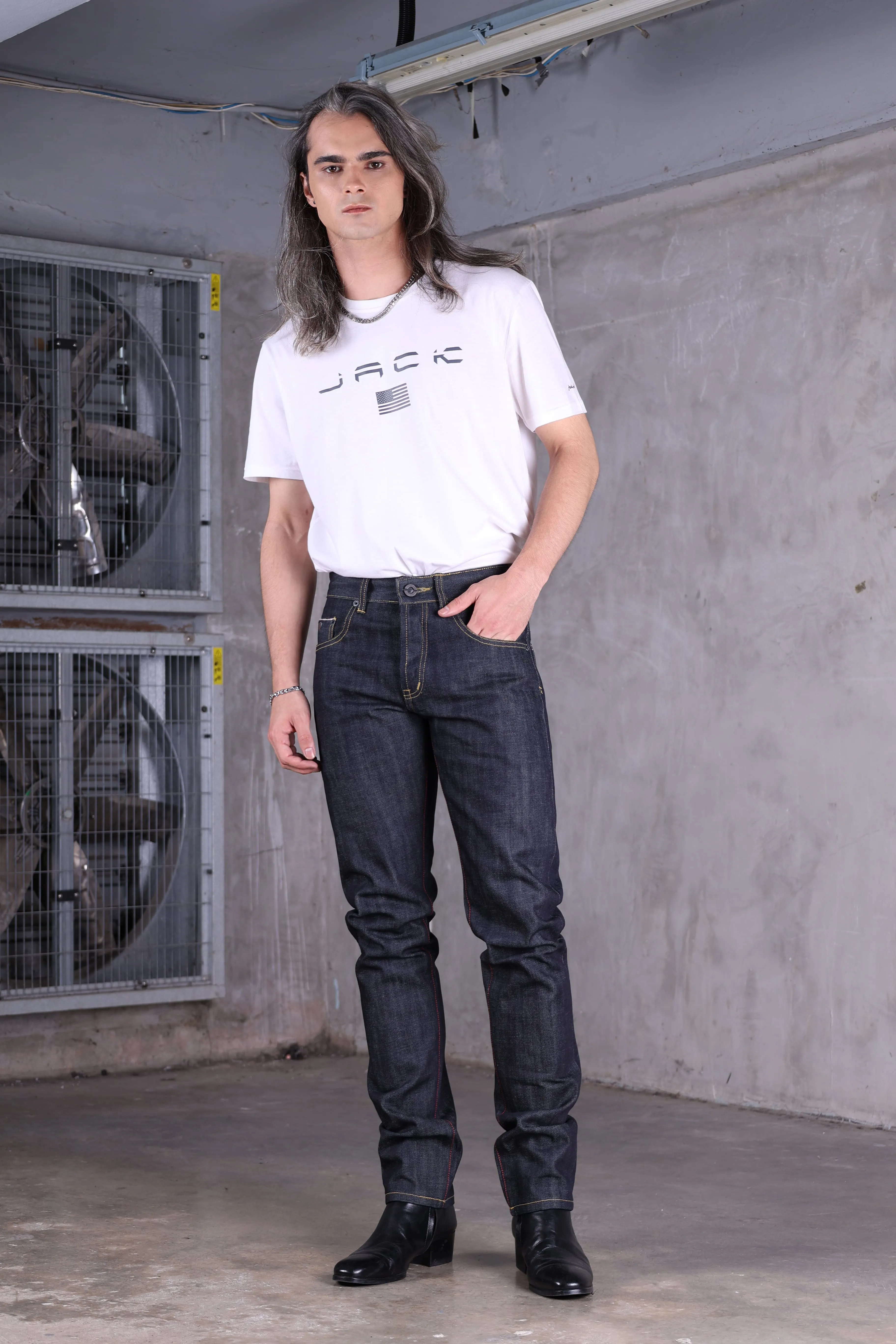 Jack Russel - Men Jeans - Meisterwerk J-RIM1 Slim Fit Indigo Blue & Red Selvedge Unsanforized