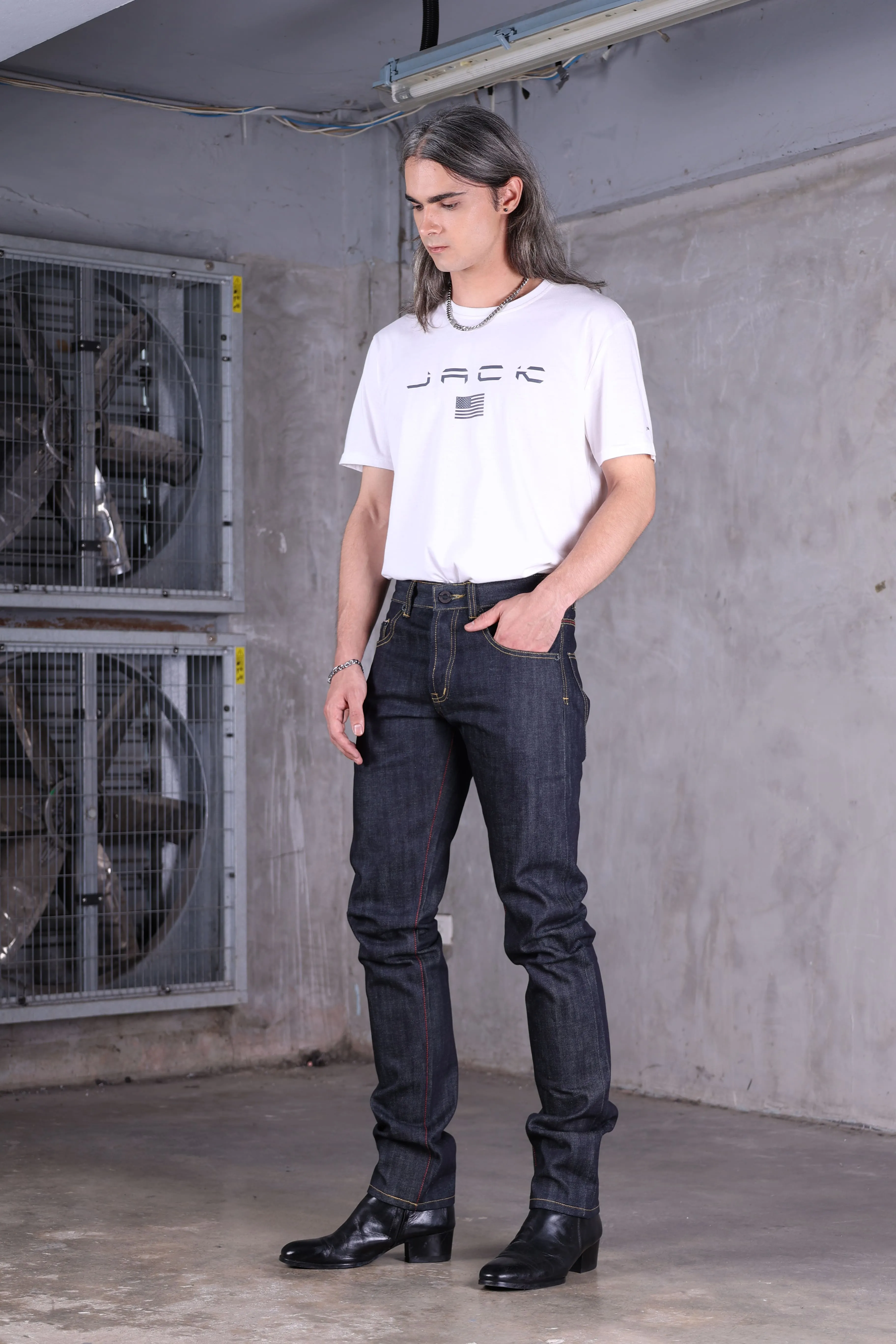 Jack Russel - Men Jeans - Meisterwerk J-RIM1 Slim Fit Indigo Blue & Red Selvedge Unsanforized