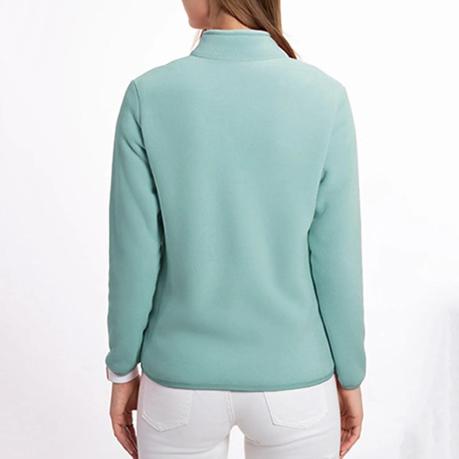 Jackets for Women Oversize Fuzzy Sherpa Jacket Zip Up Fleece Coat with Pocket Long Sleeve Coat Outwear Fall Loose Top