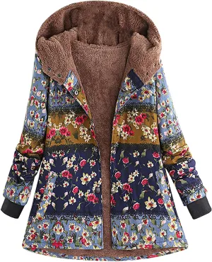Jackets For Women Women Winter Casual Fashion Long-Sleeved Hooded Sweater Warm Plush Jacket