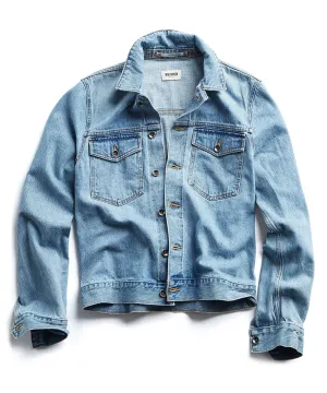 Japanese Stretch Selvedge Denim Jacket in Stone Wash