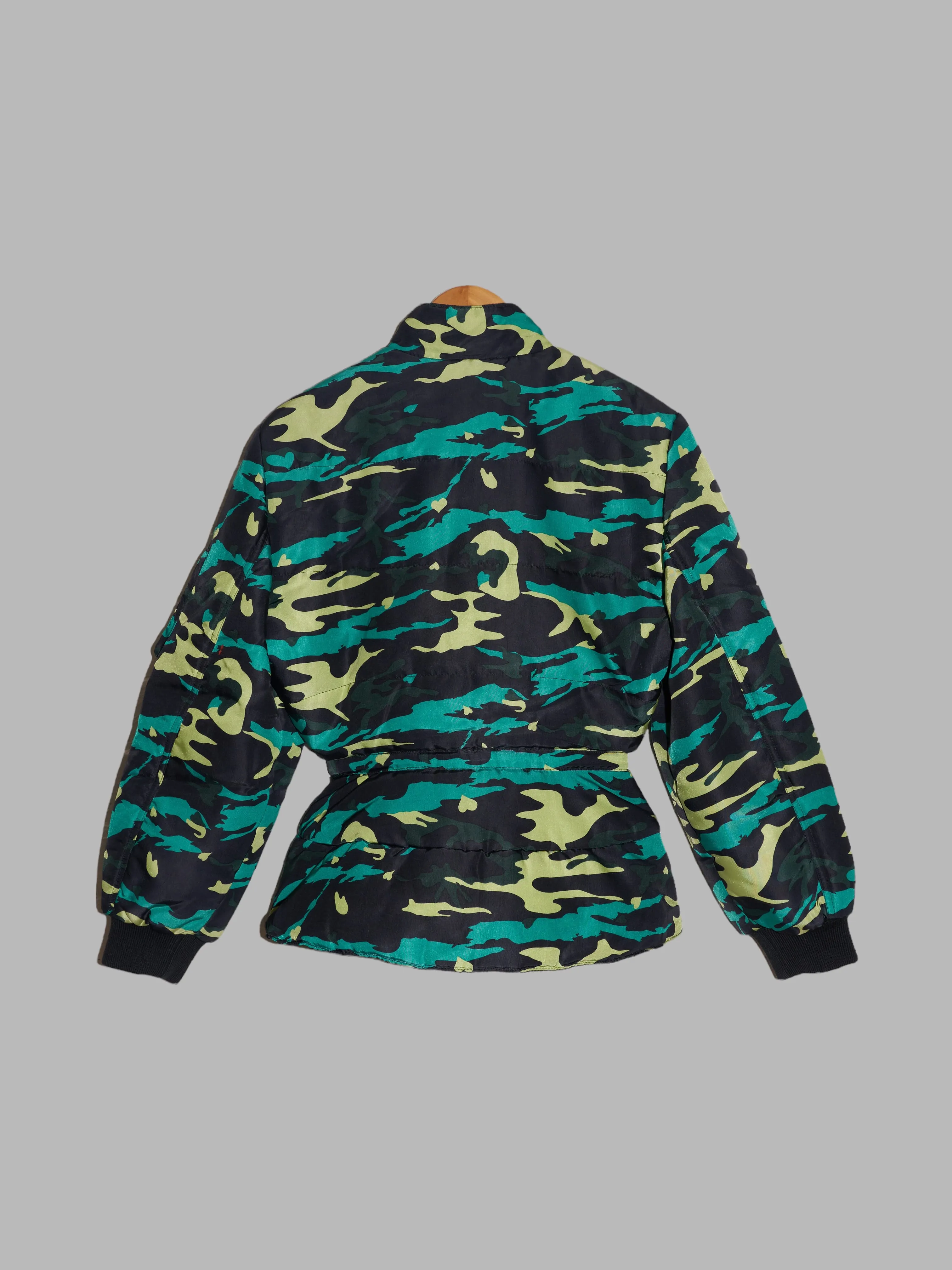 Jean Paul Gaultier Junior padded green heart camo puffer jacket