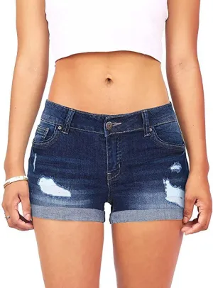 Jean Shorts for Women Casual Summer Frayed Denim Shorts High Waisted Distressed Ripped Jean Shorts Trendy Cut Off Shorts