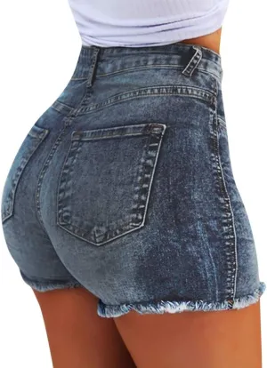 Jean Shorts for Women Casual Summer Frayed Denim Shorts High Waisted Distressed Ripped Jean Shorts Trendy Cut Off Shorts
