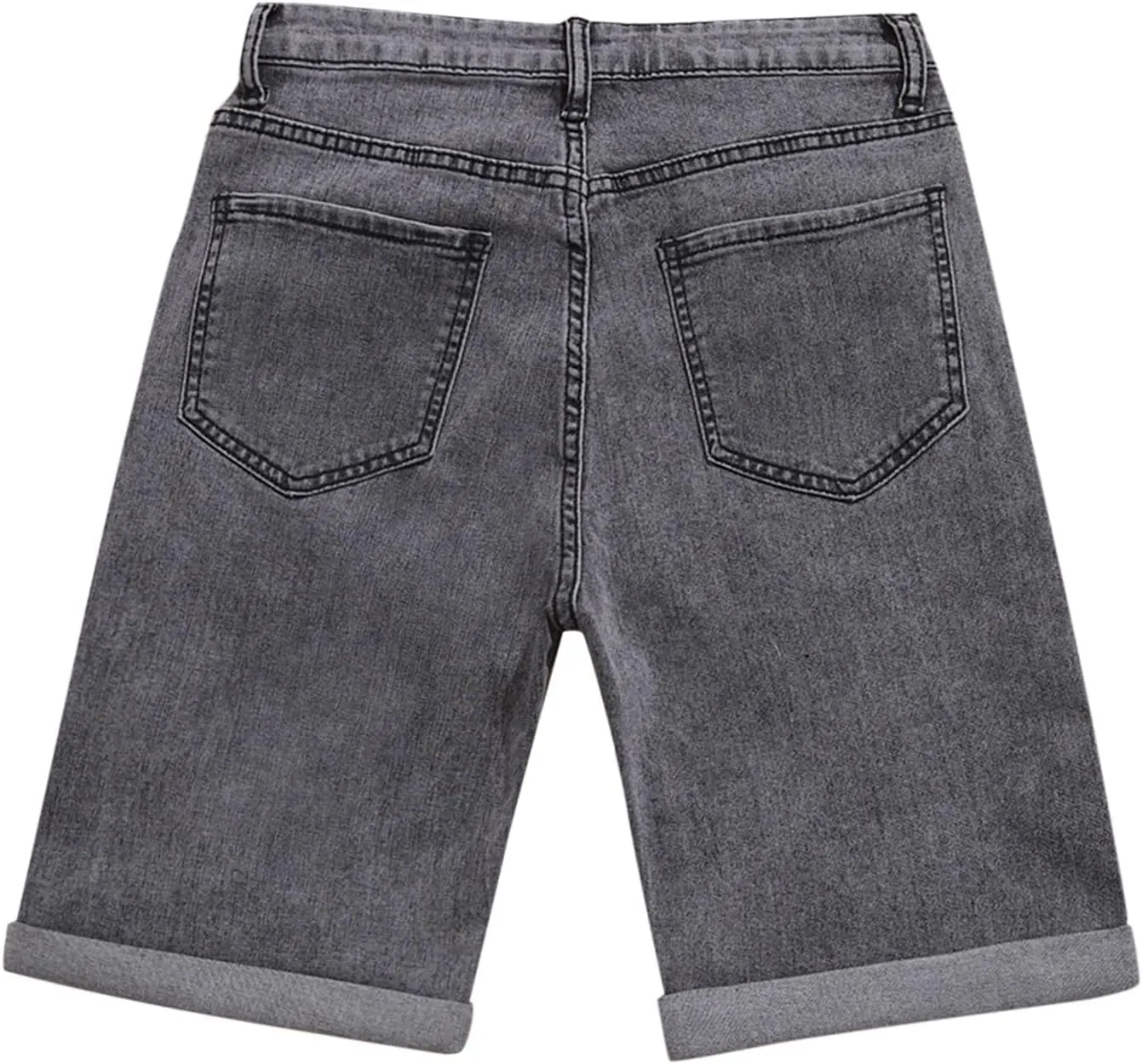 Jean Shorts Womens Stretchy High Waisted Ripped Denim Shorts Casual Trendy Distressed Cut Off Shorts Bermuda Biker Shorts
