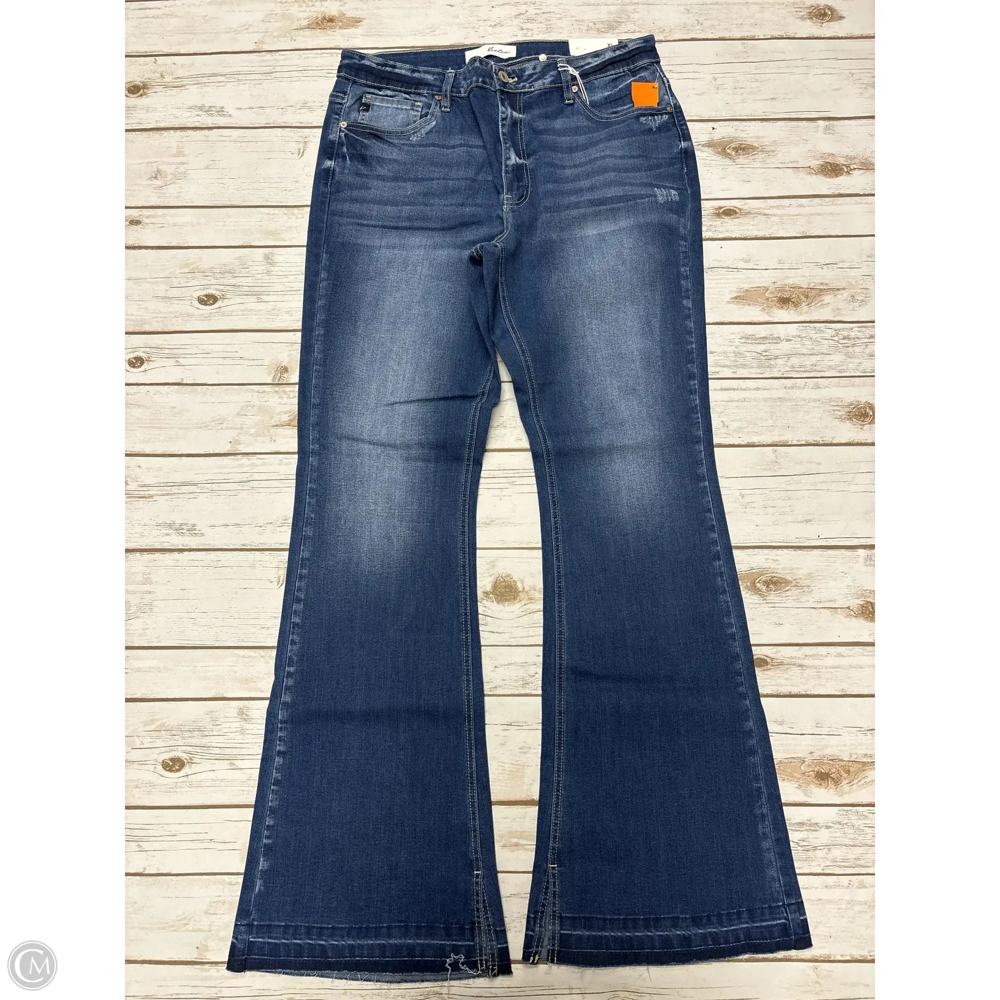 Jeans Flared By Kancan In Blue Denim, Size: Xl