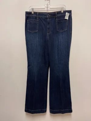 Jeans Flared By Talbots In Blue Denim, Size: 16