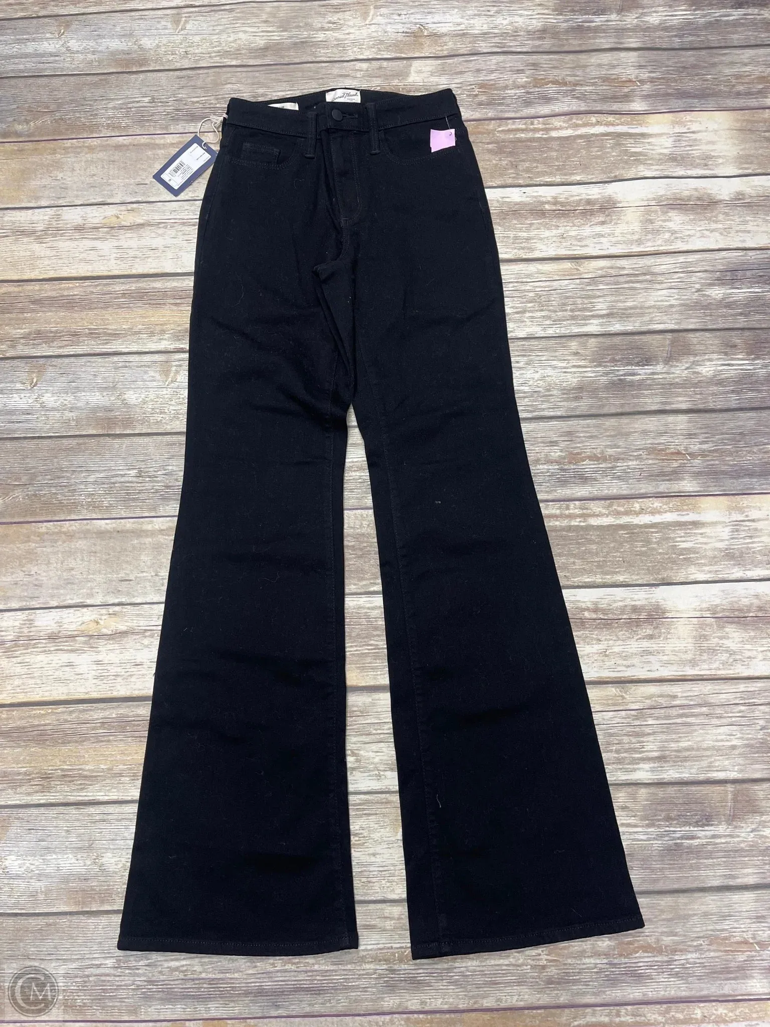 Jeans Flared By Universal Thread In Black Denim, Size: 0