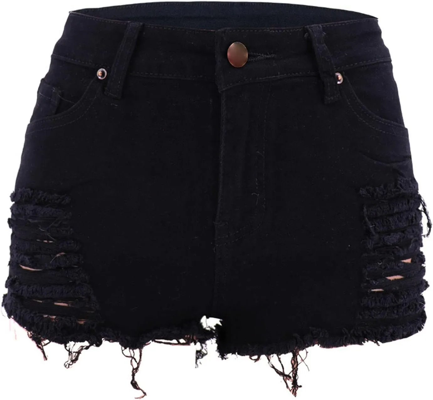 JEKE-DG Womens Ripped Denim Shorts High Waisted Raw Hem Distressed Denim Jeans Casual Sexy Denim Cutoff Shorts