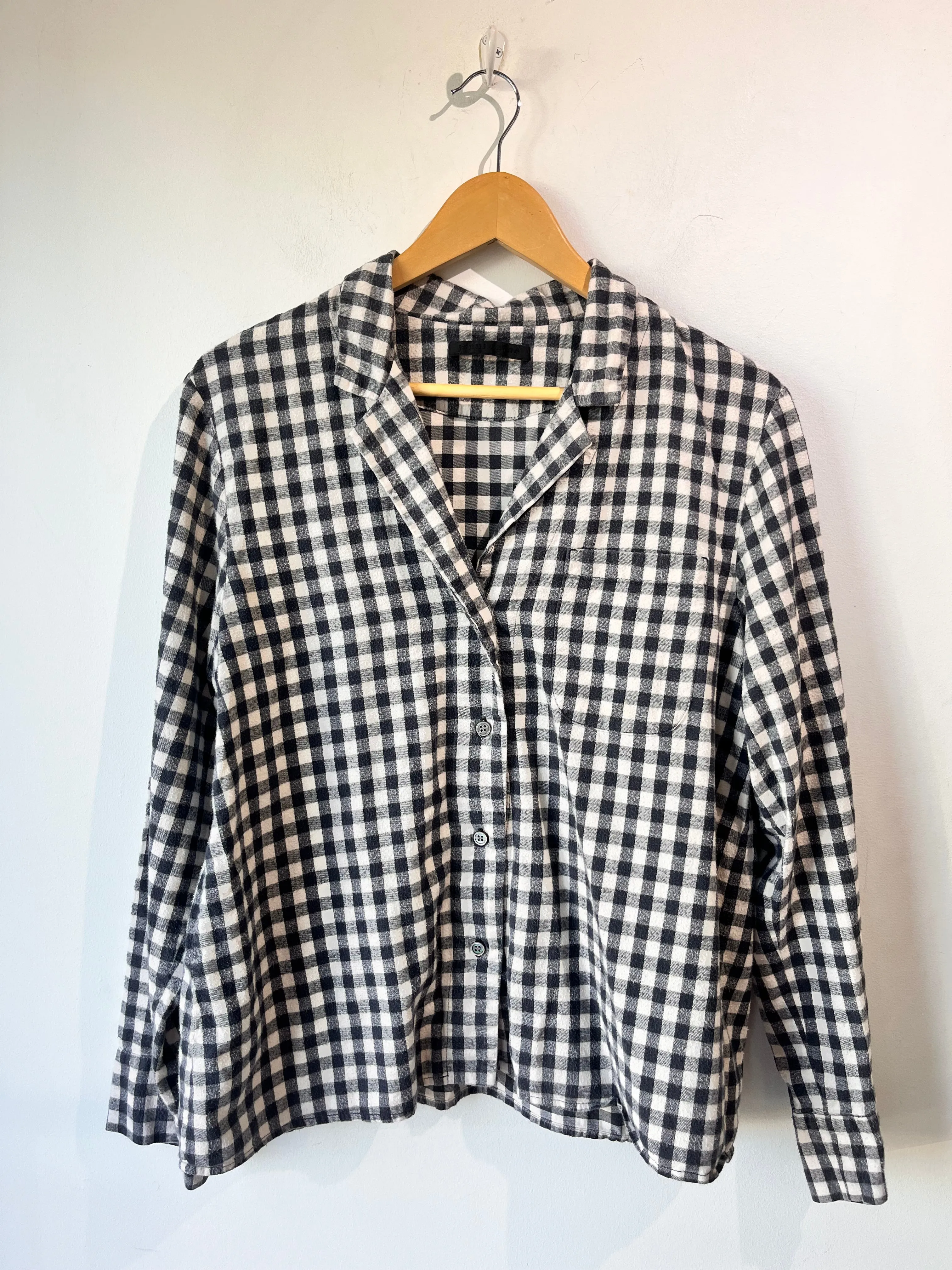 Jenni Kayne Navy and White Gingham Two-Piece Pajama Set