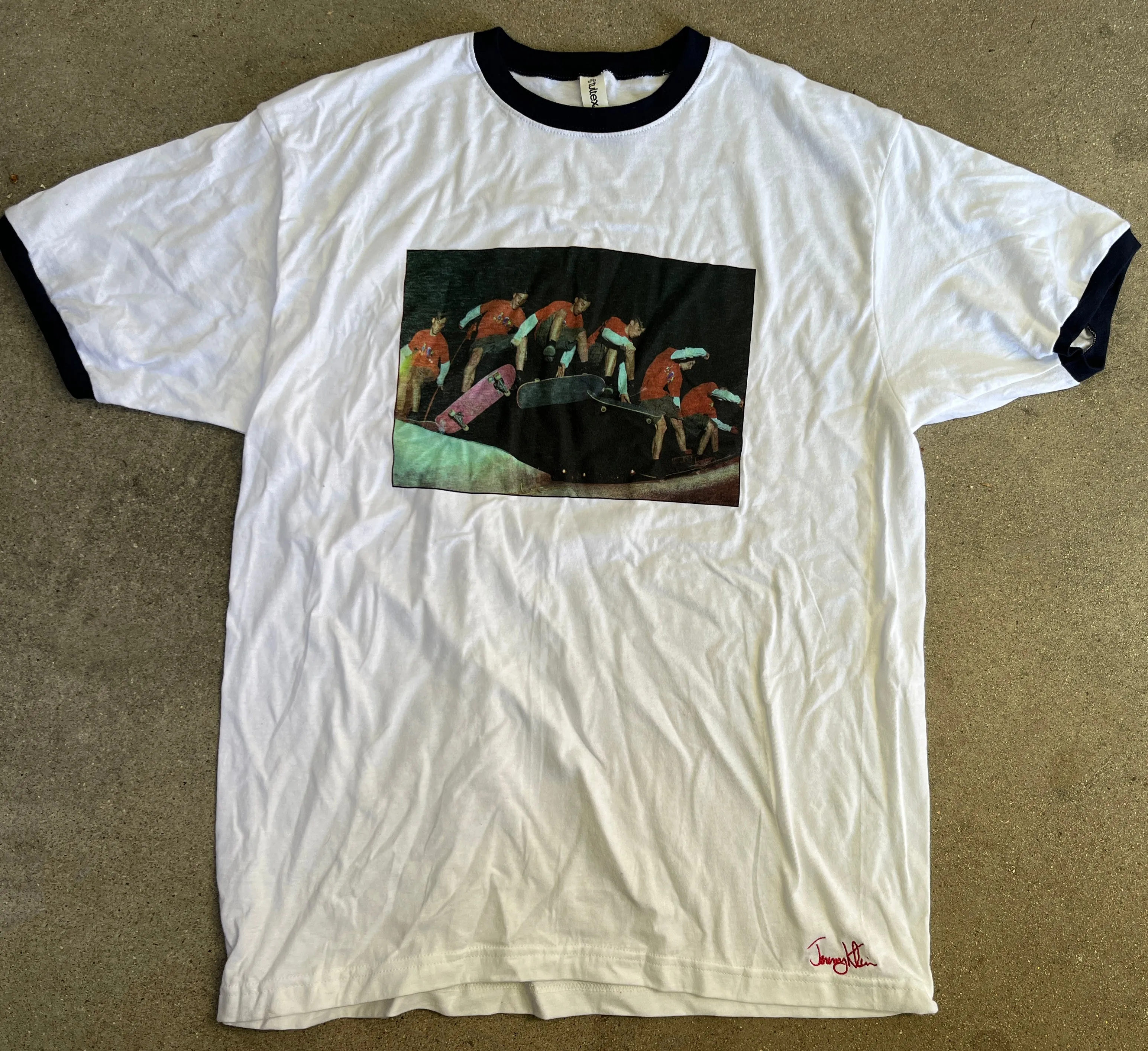 jeremy klein sequence RINGER t-shirt -WHITE/NAVY
