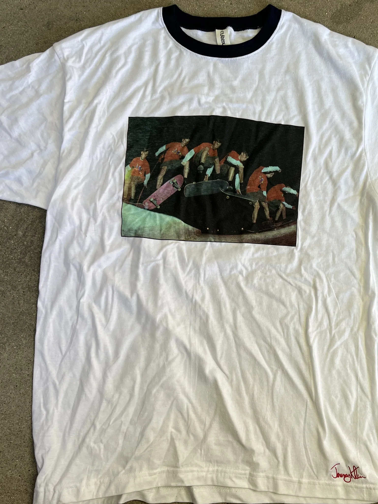 jeremy klein sequence RINGER t-shirt -WHITE/NAVY