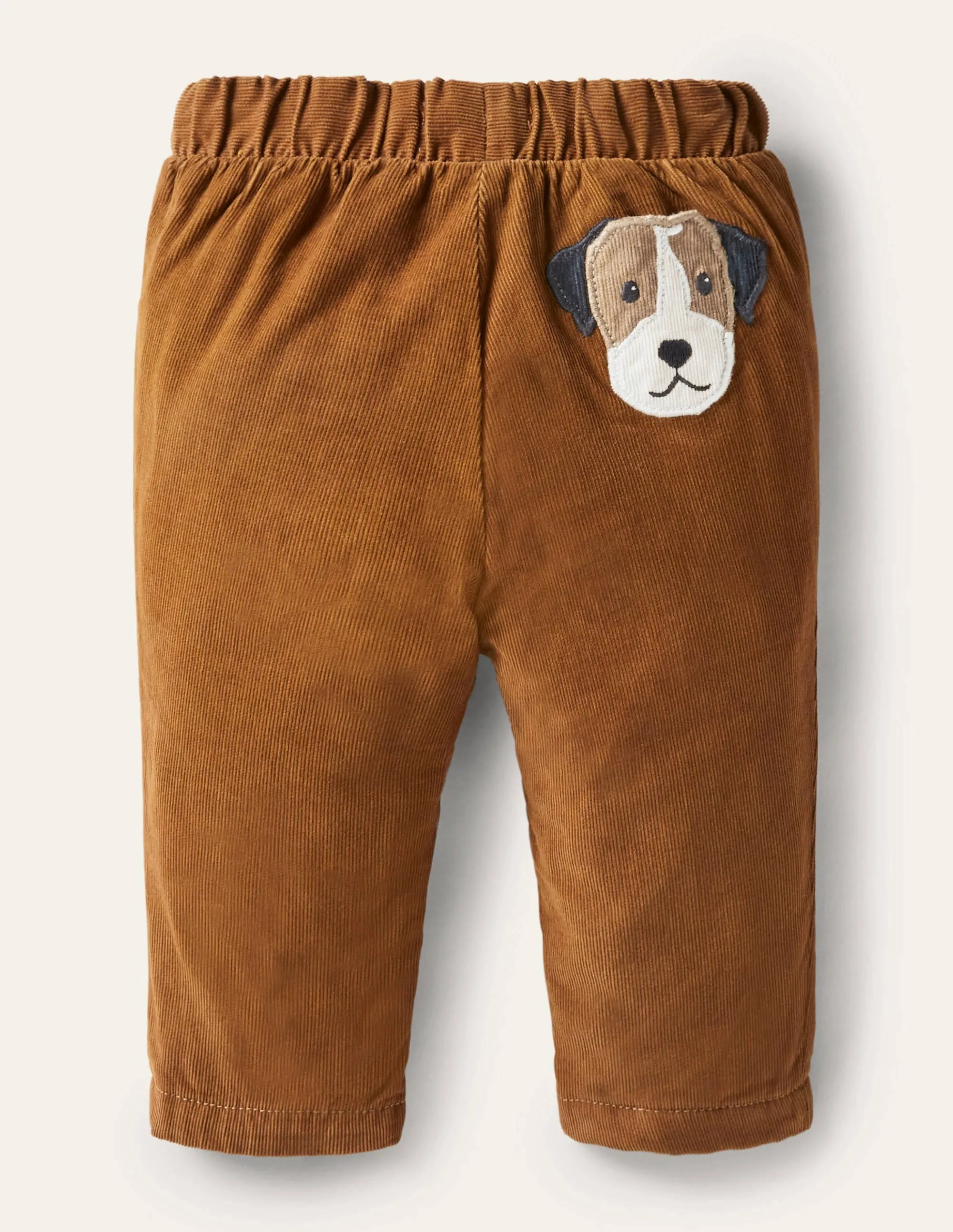 Jersey-lined Cord Trousers-Butterscotch Brown
