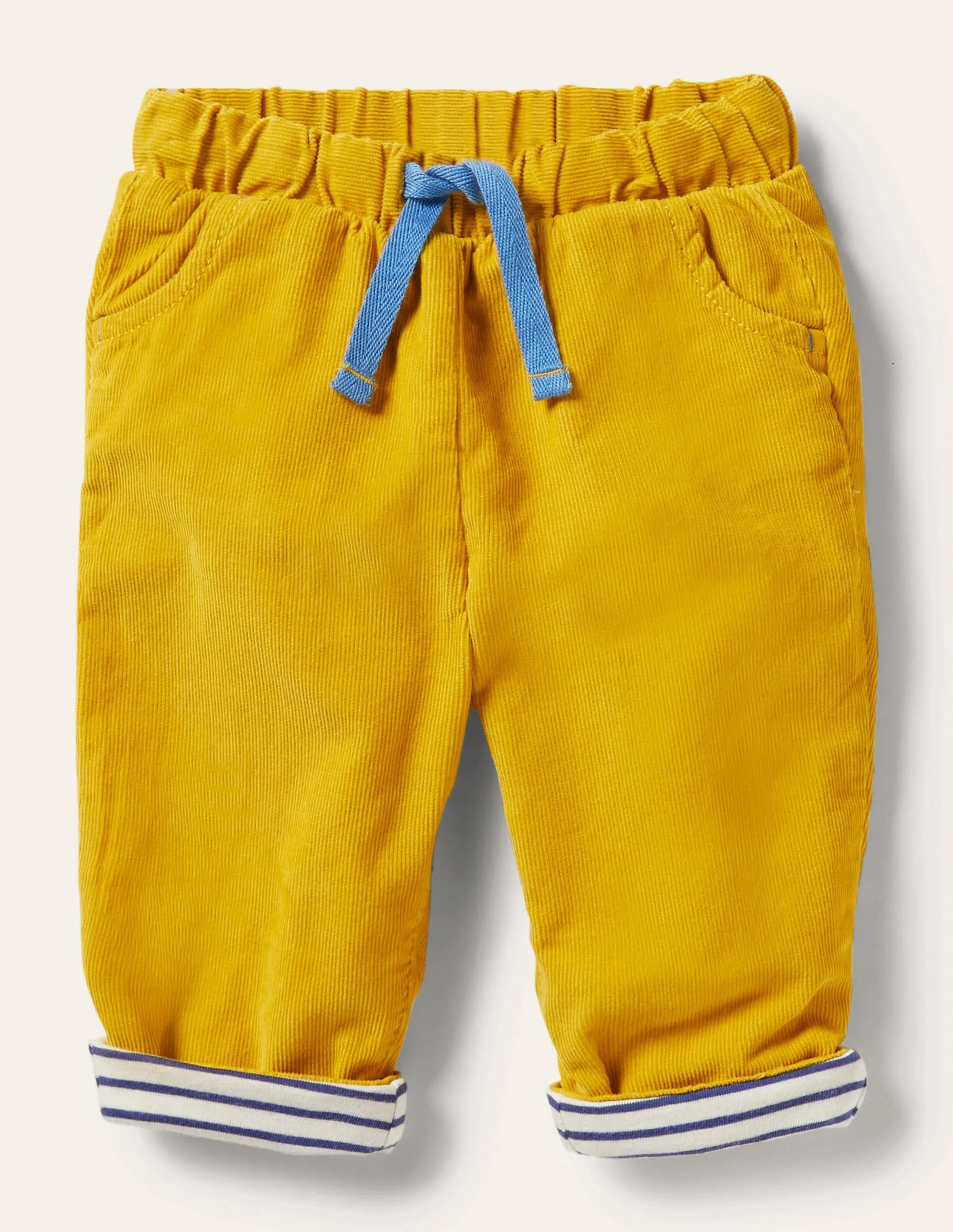 Jersey-lined Cord Trousers-Honeycomb Yellow