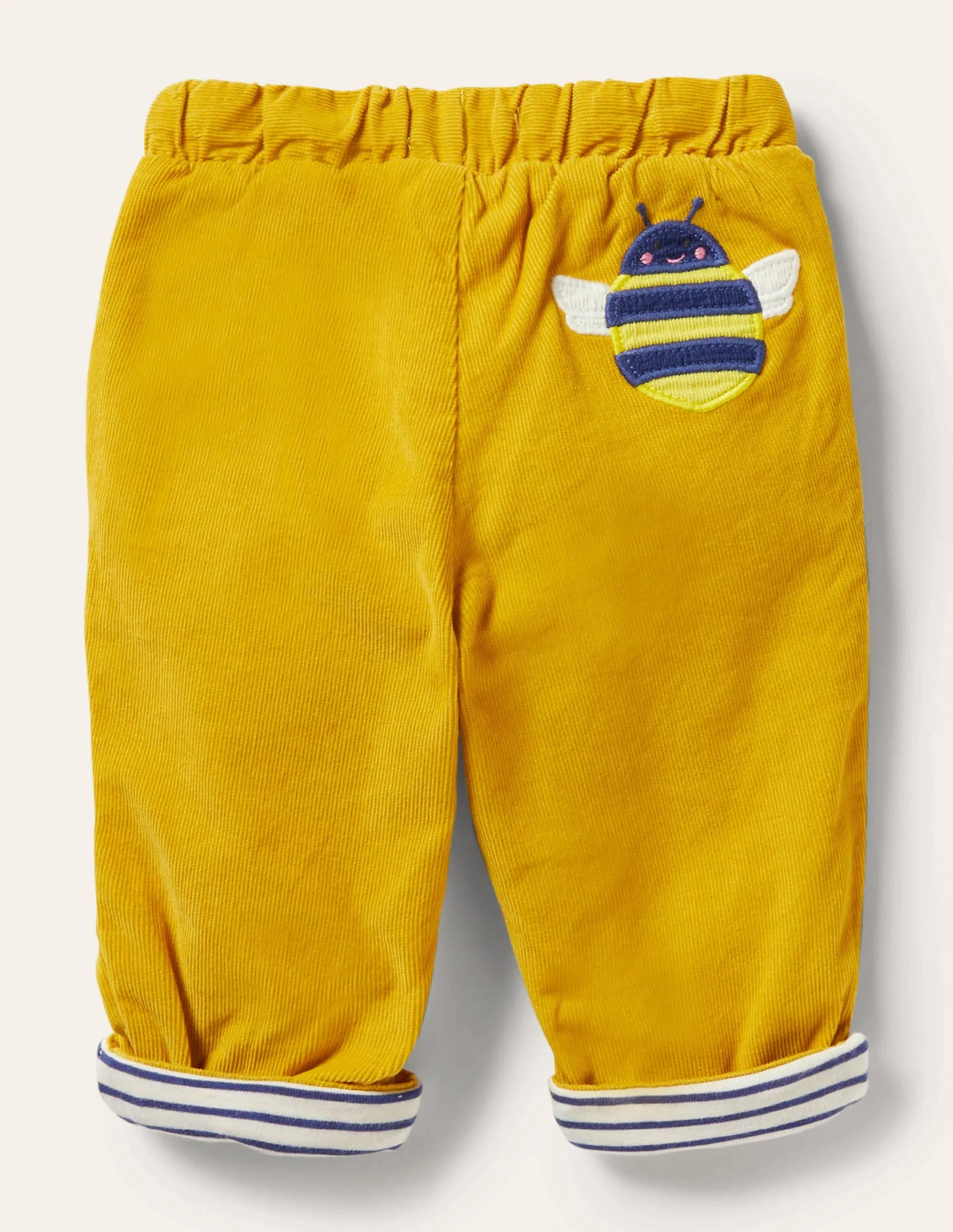 Jersey-lined Cord Trousers-Honeycomb Yellow