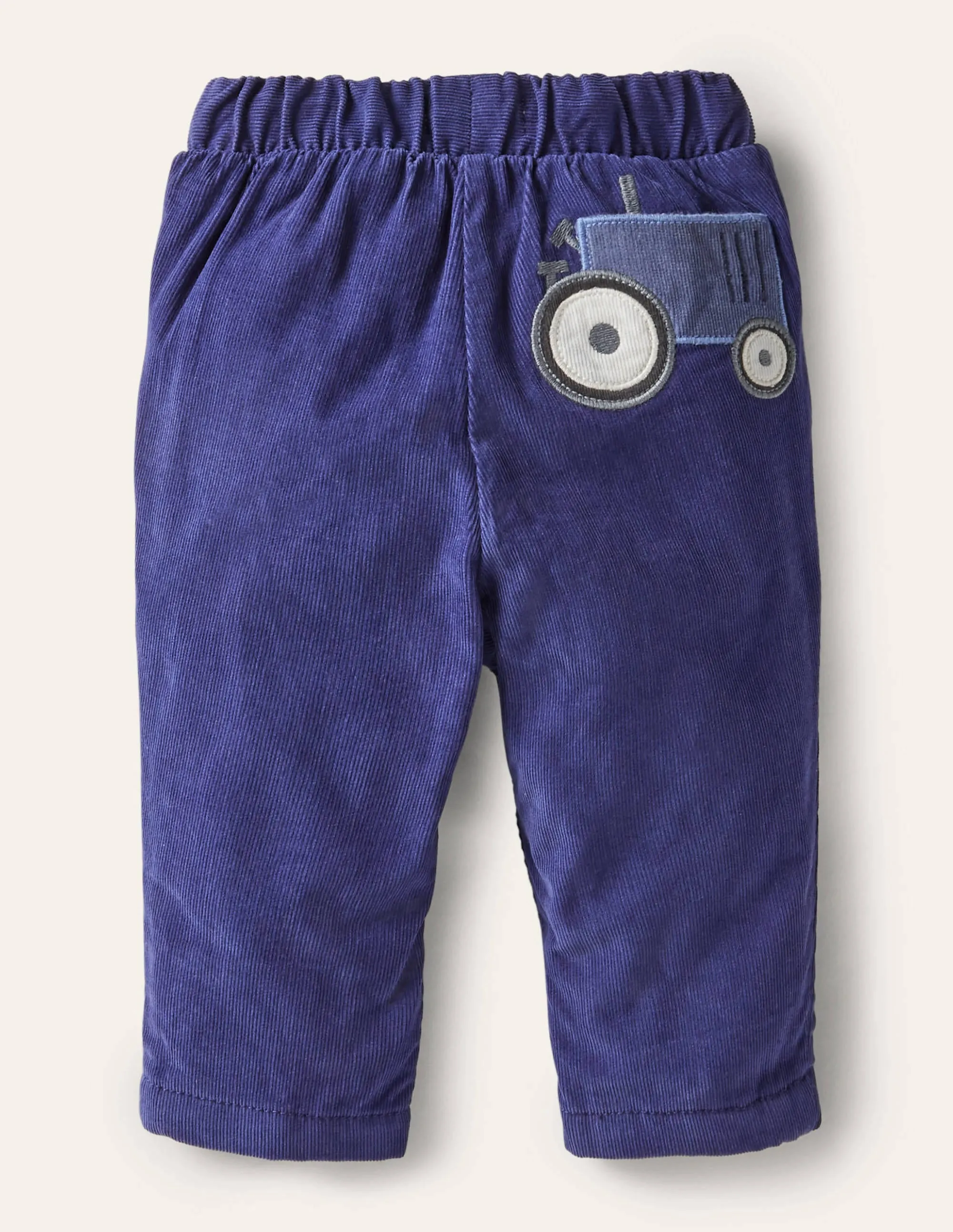 Jersey-lined Cord Trousers-Starboard Blue