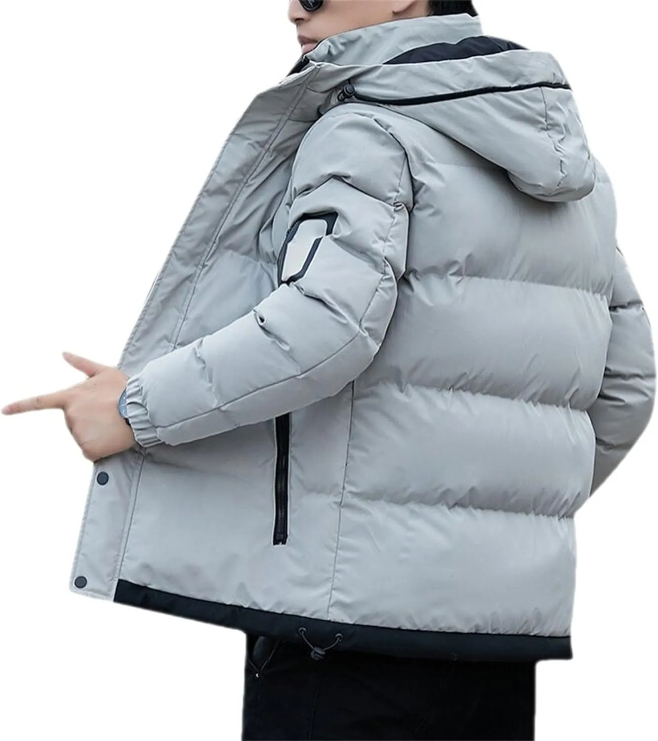 JEShifangjiusu Men Puffer Jacket Waterproof Winter Parka Jacket Warm Thicken Ski Coat Cotton Down Jackets Outerwear With Hood