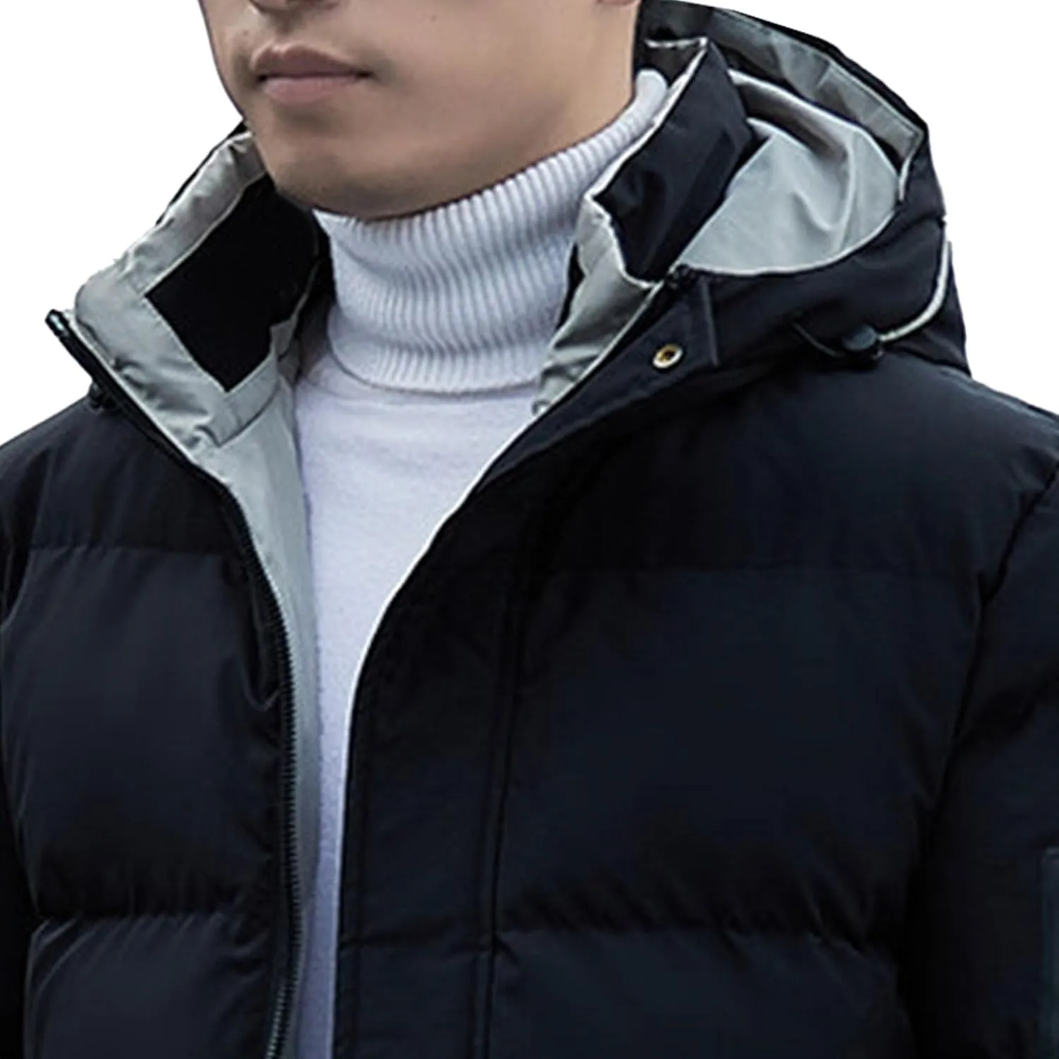 JEShifangjiusu Men Puffer Jacket Waterproof Winter Parka Jacket Warm Thicken Ski Coat Cotton Down Jackets Outerwear With Hood