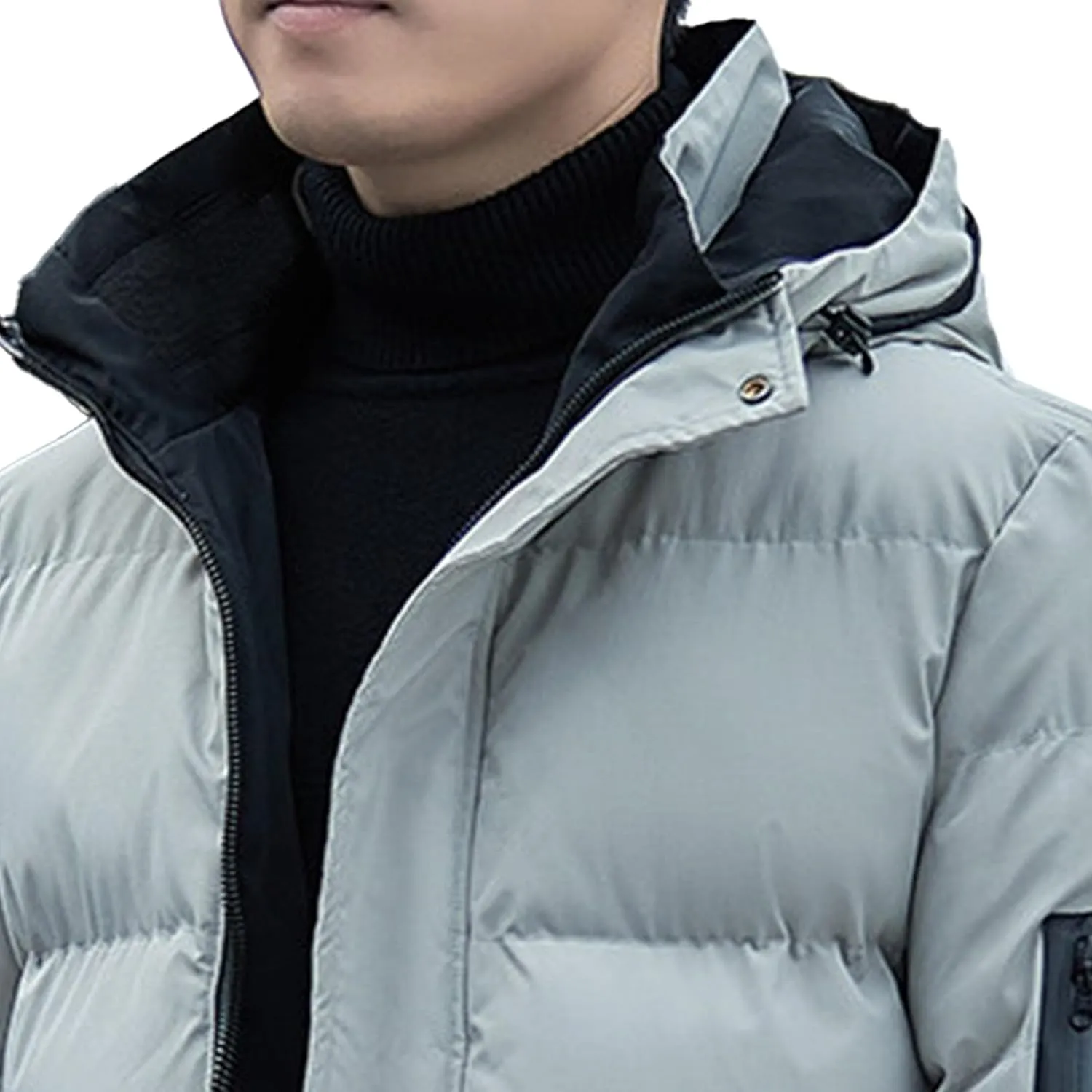 JEShifangjiusu Men Puffer Jacket Waterproof Winter Parka Jacket Warm Thicken Ski Coat Cotton Down Jackets Outerwear With Hood