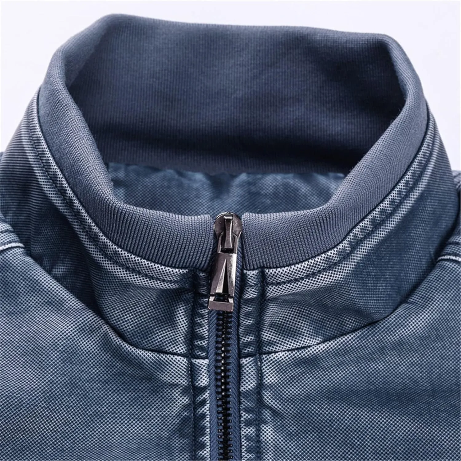 JEShifangjiusu Men'S Distressed Denim Jackets Classic Full Zipper Trucker Jean Coat Vintage Long Sleeve Jackets Outerwear