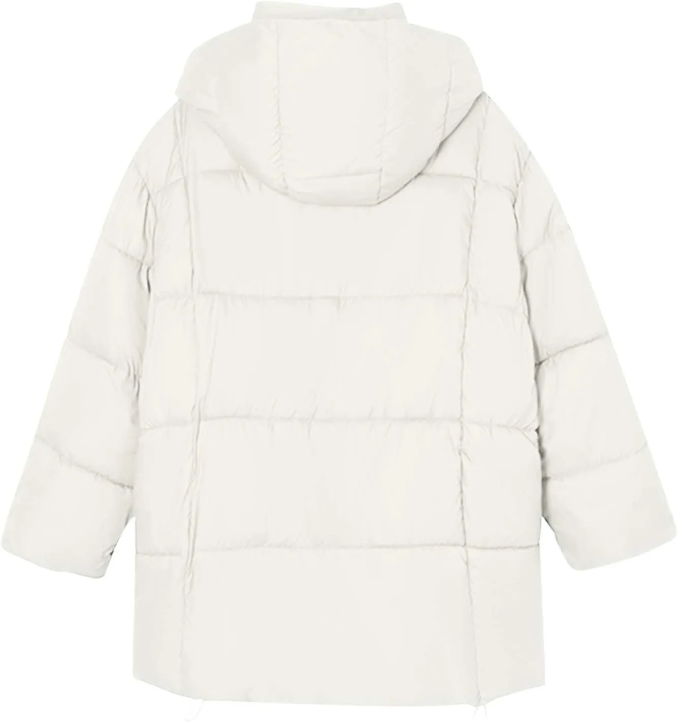JOAU Women's Winter Hooded Long Quilted Puffer Coats Zip Up Stand Collar Padded Puffy Down Jackets Outerwear with Pockets