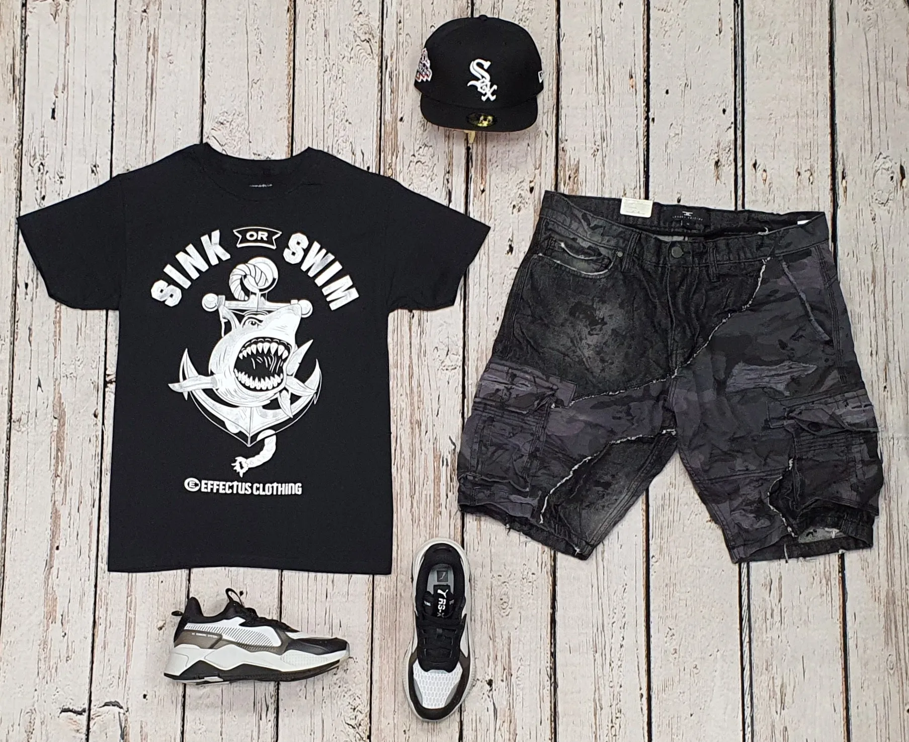 Jordan Craig 4397 Cargo Shorts, Black Camo