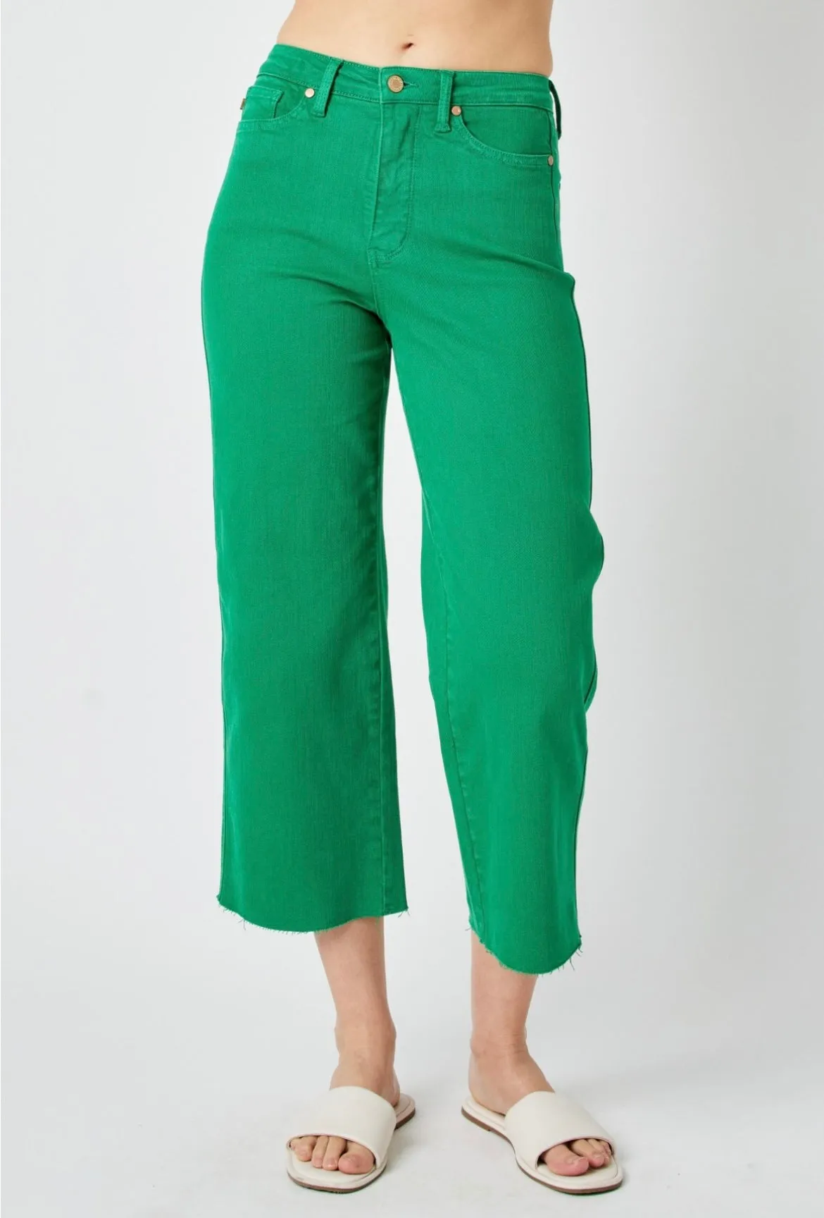 Judy Blue Green Crop Flare Tummy Control