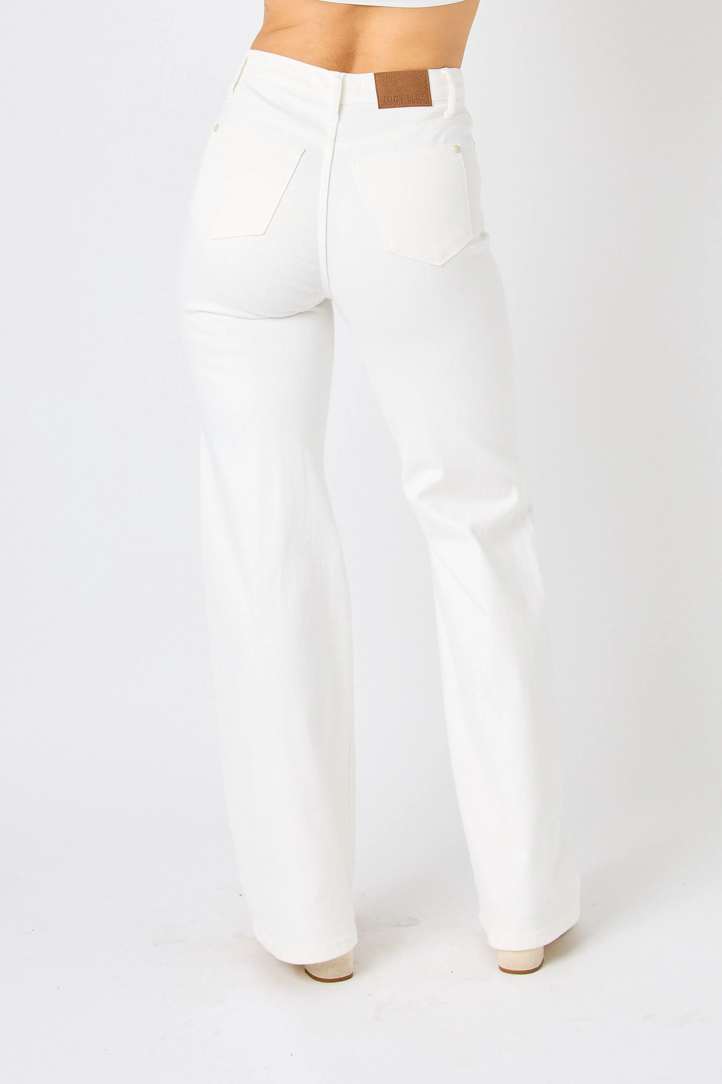 Judy Blue High Waist Braided Waistband Wide Leg Jeans 88781