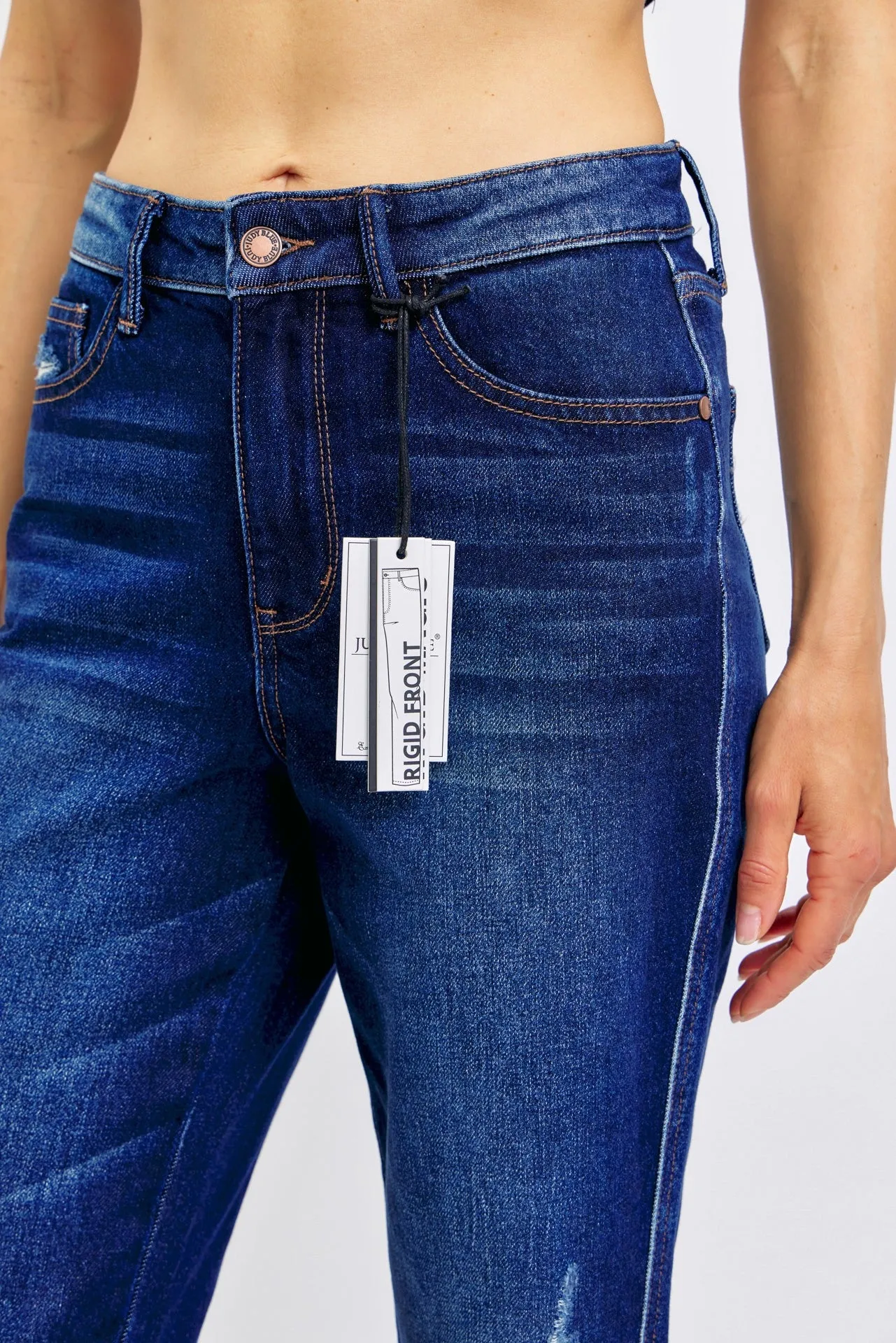 Judy Blue High Waisted Rigid Magic Heavy Destroy Straight 88819