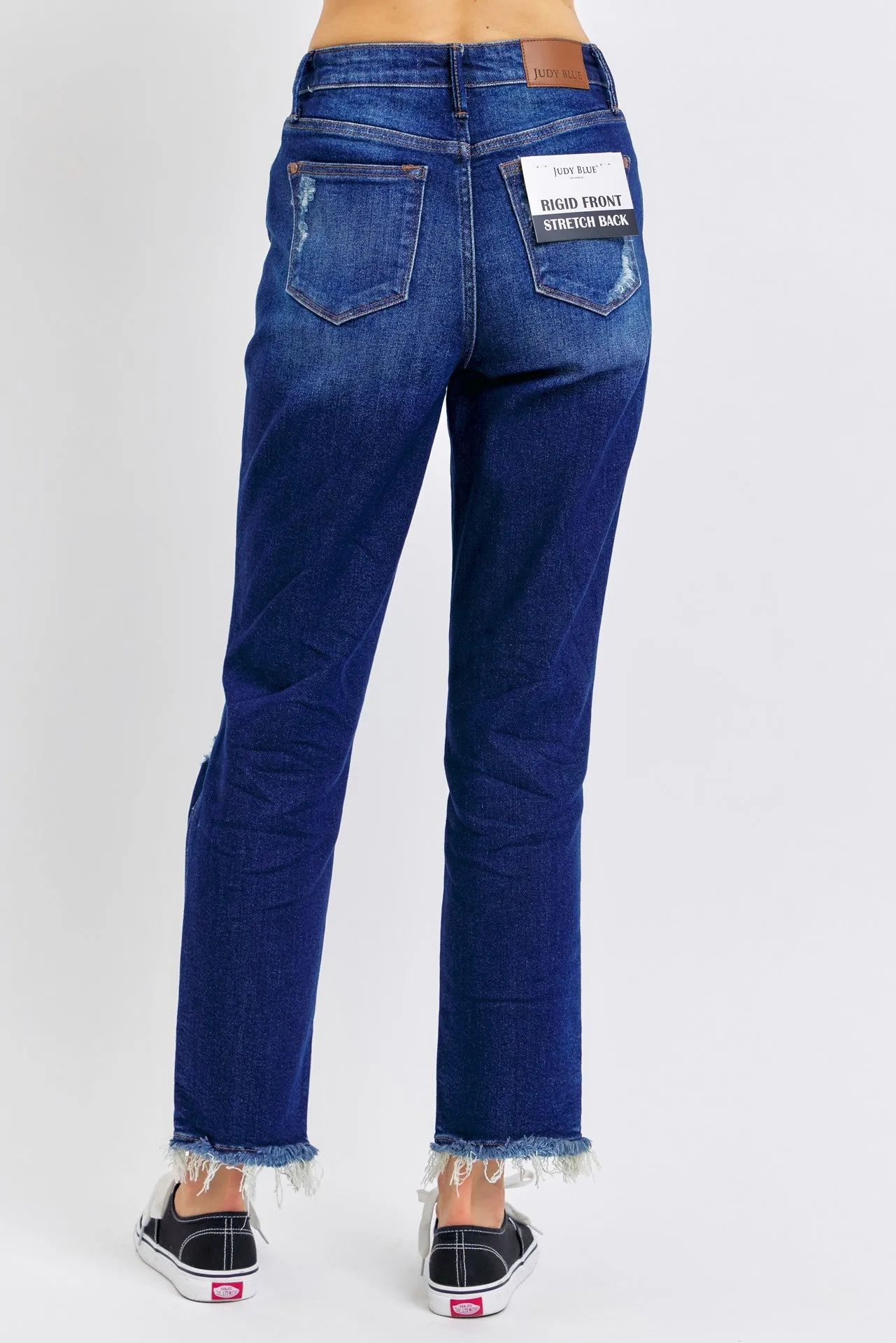 Judy Blue High Waisted Rigid Magic Heavy Destroy Straight 88819