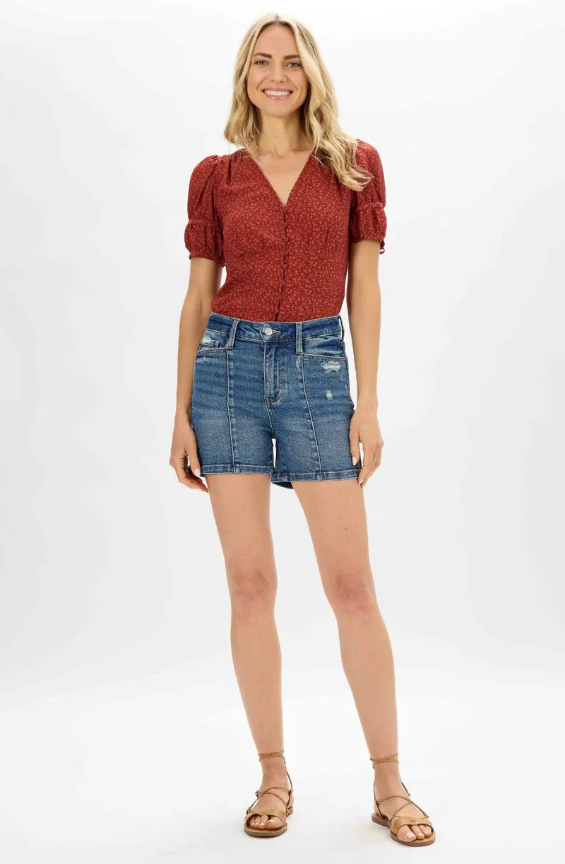 Judy Blue High Waisted Seam Detail Shorts